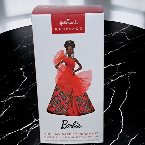 2024 Hallmark Ornament ~ Holiday Barbie 10th in Series African American … - Picture 3 of 7